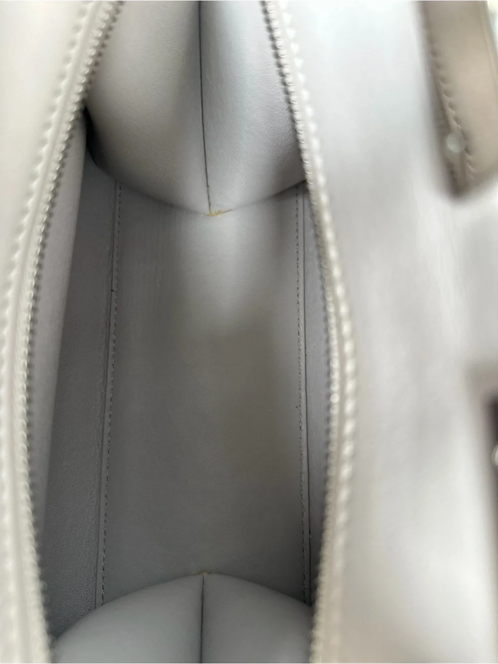 Fendi Small Top-Handle Satchel in Light Gray with Pink and Orange Trim